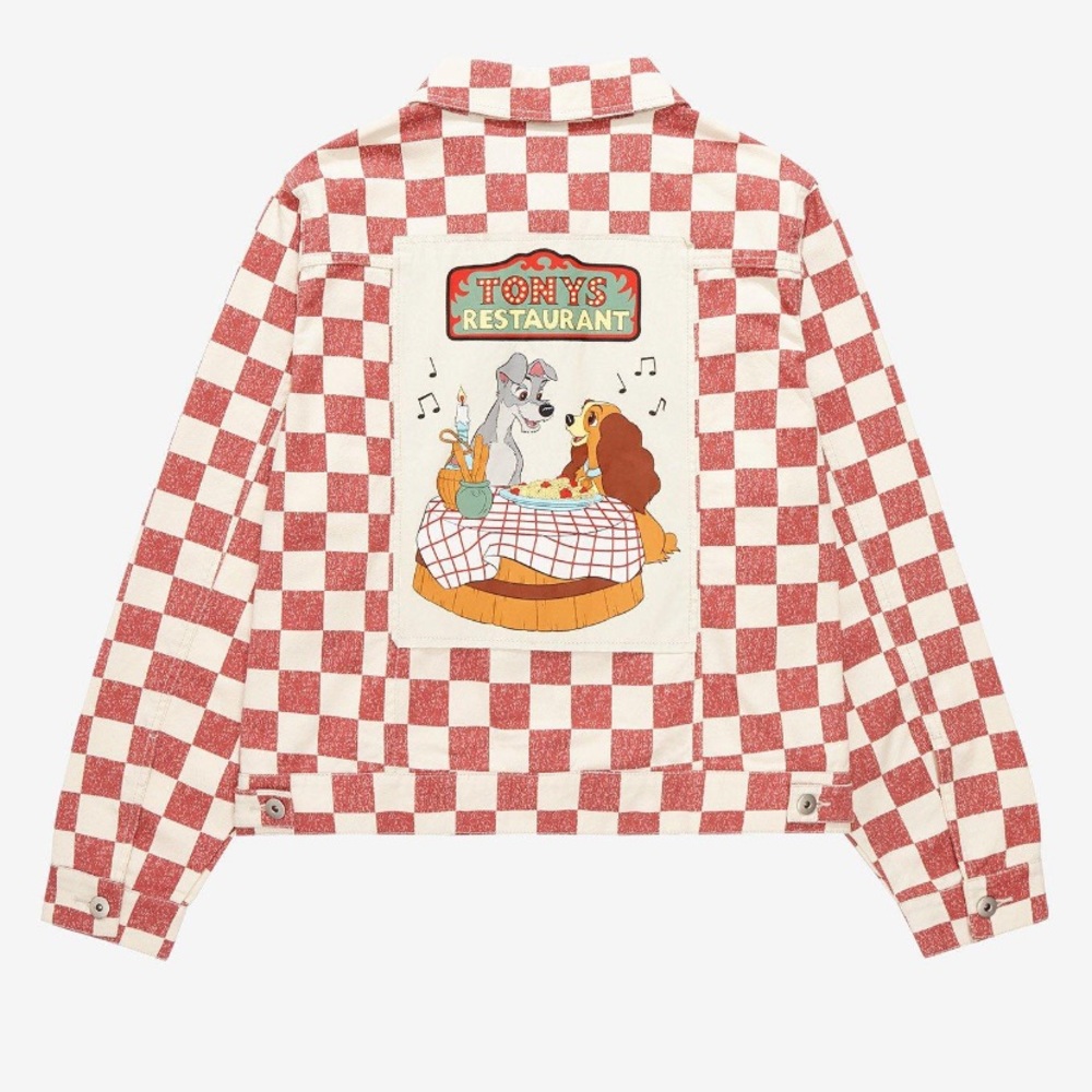 Disney Lady And The Tramp Tony's Restaurant Checkered Denim Jacket‎